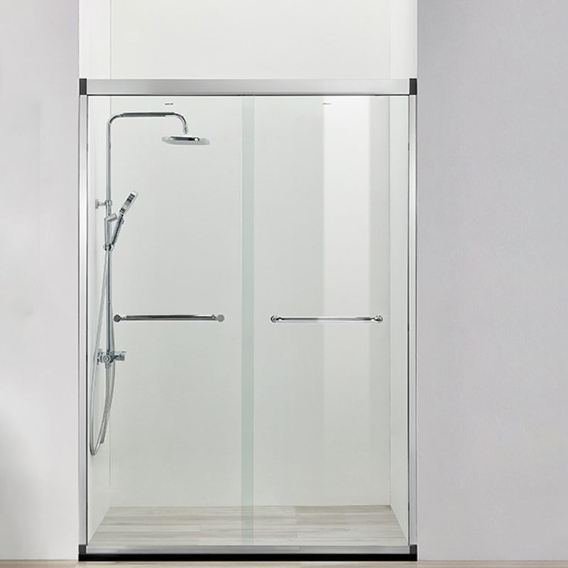 Black Double Sliding Shower Bath Door Semi-Frameless Tempered Shower Doors
