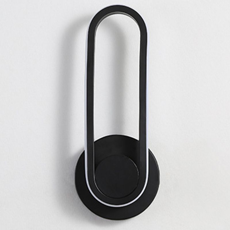 Modern Creative LED Rotatable Wall Lamp Wrought Iron Oblong Wall Sconce with Silicone Shade