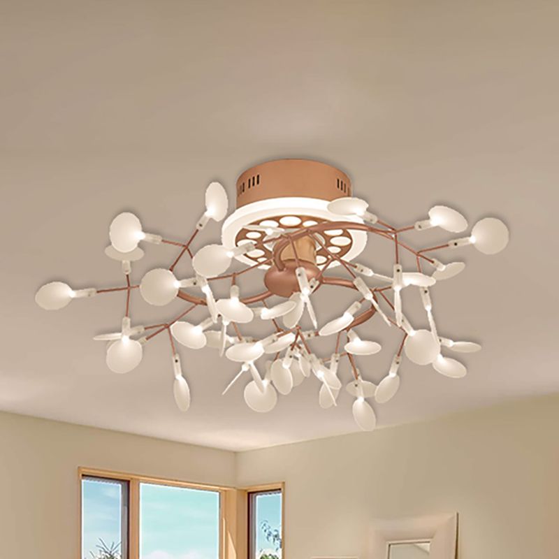 Metallic Branch Deckenlampe Esszimmer Multi-Head atemberaubende Halbblöcke Deckenleuchte in Roségold