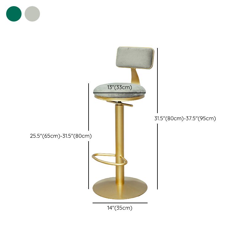 Armless Bar Stools Adjustable Height Swivel Dining Stools with Metal Base