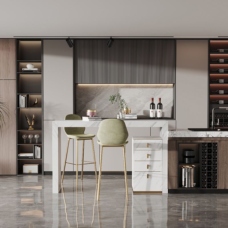 Modern Bar Dining Table Stone Rectangle Bar Table for Living Room