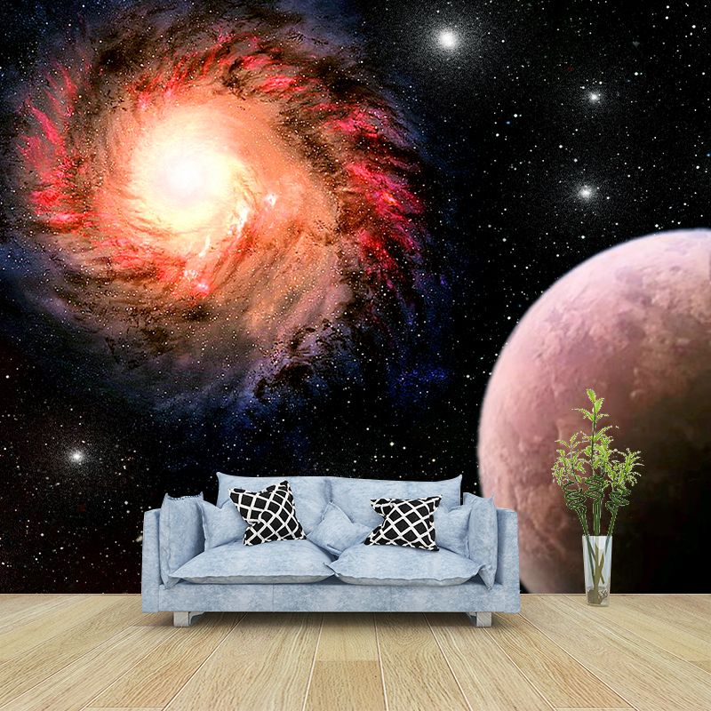 Universe Galaxy Wall Mural Dark Color Mildew Resistant Wall Art for Living Room
