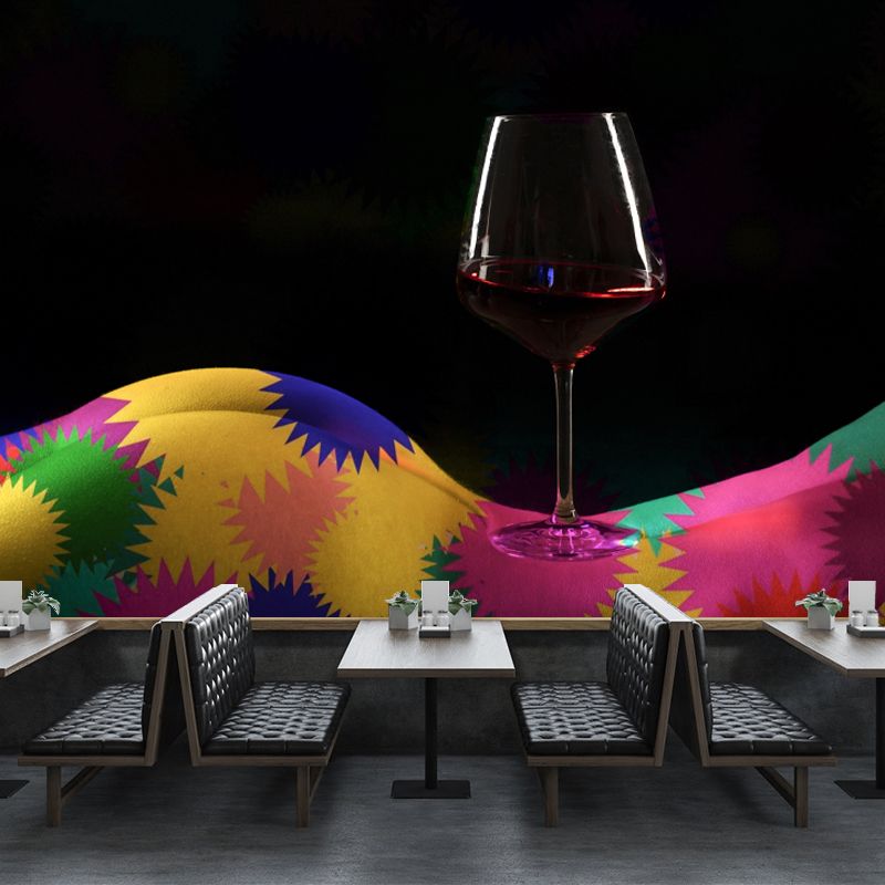 Red Wine Mural Modern Minimalist Decorative Painting Wall Art for Bar Decor