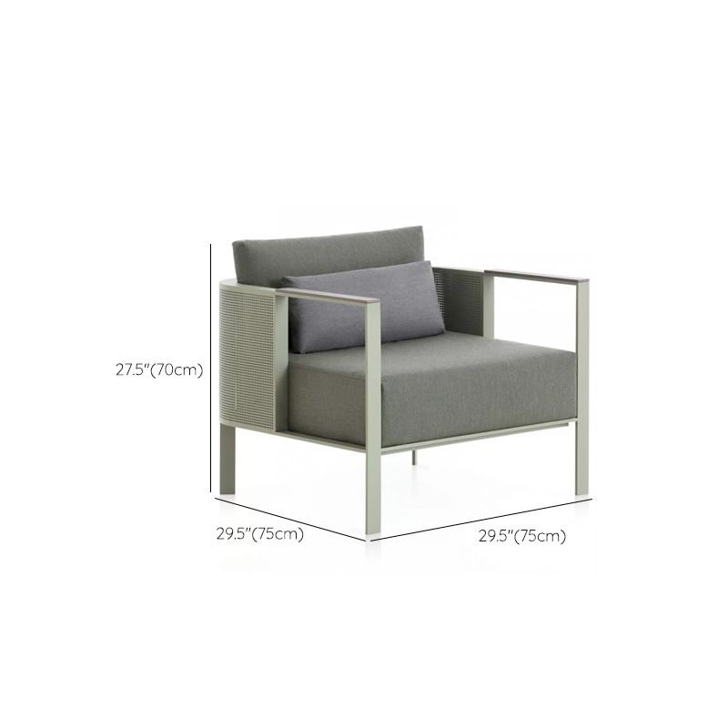 Industrial Metal Frame Outdoor Sofa Water Resistant Patio Sofa with Cushion