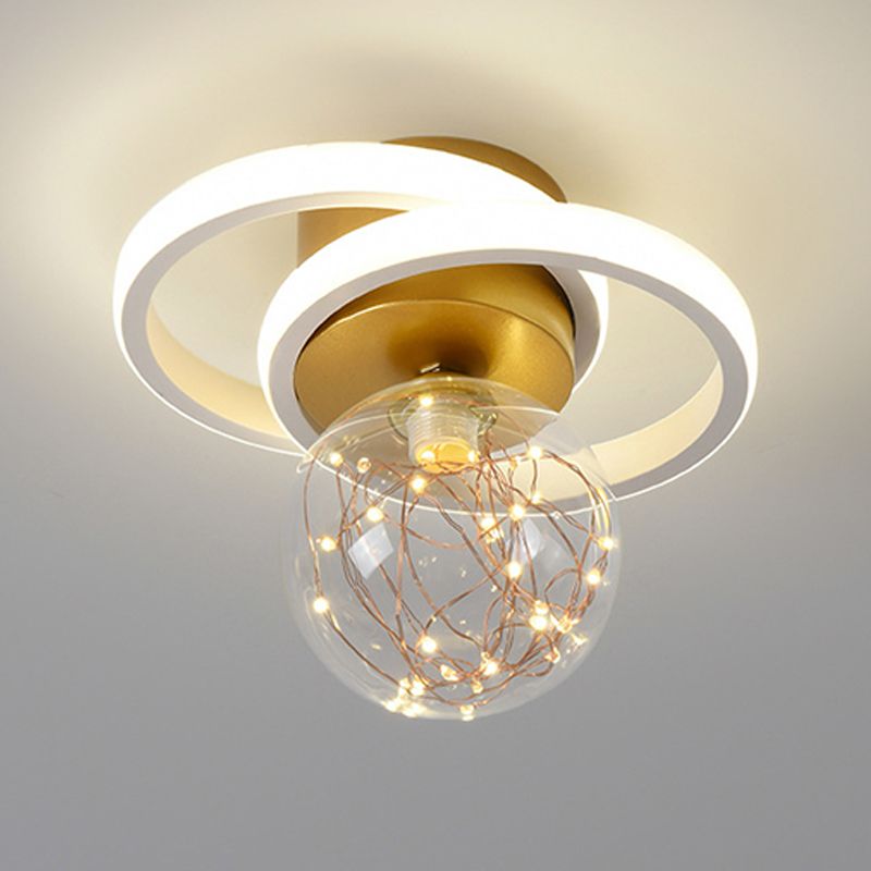 Luz de techo de semi descarga de oro global de oro de estilo moderno de metal LED Semi Flush Light