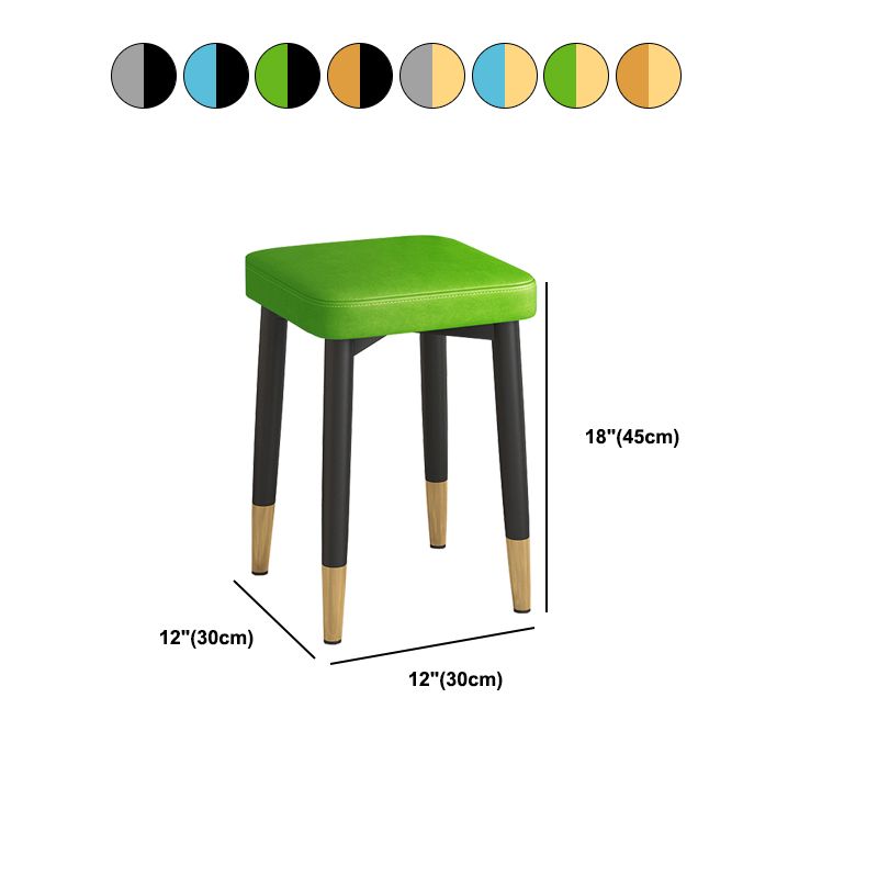 Faux Leather Glam Ottoman Square Pure Color Fade Resistant Cube Ottoman