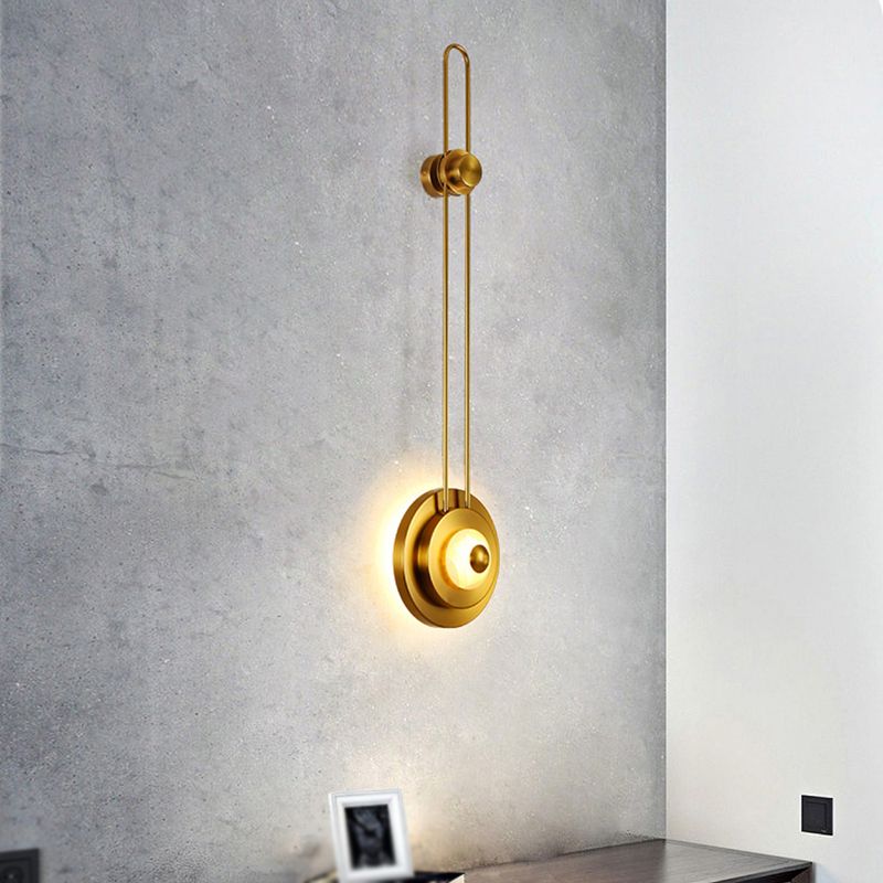 Light Luxury Wall Mount Light Iron Circle Shape Wall Lamp for Bedroom