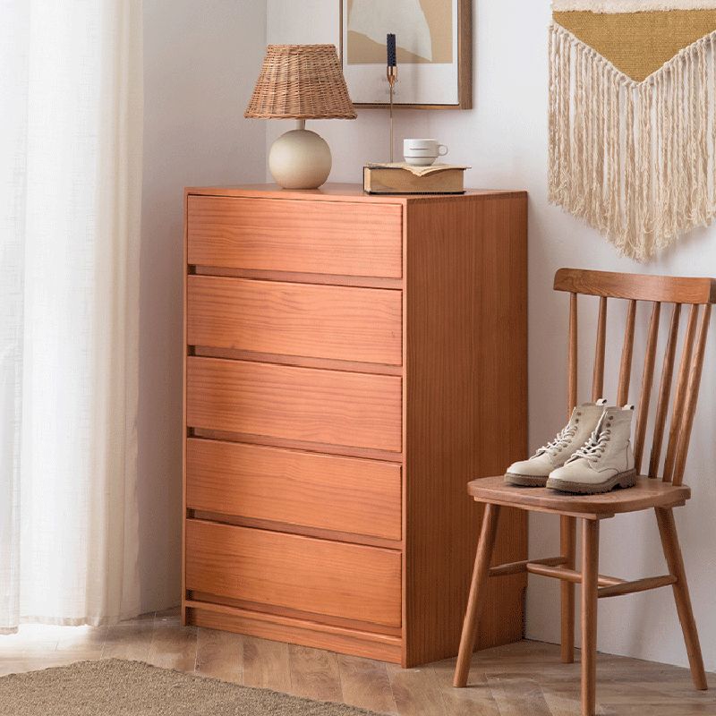 Rectangle Pine Accent Chest with Drawers Modern Chest 27.56" L