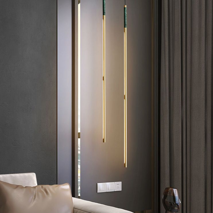 Minimalistische Marmor-LED Hanging Deckenleuchte 1-Licht-lineare Decke Anhänger Licht