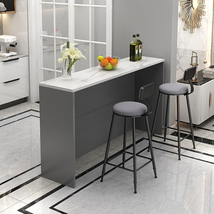 Indoor Contemporary Bar Dining Table Rectangle Stone Bar Table