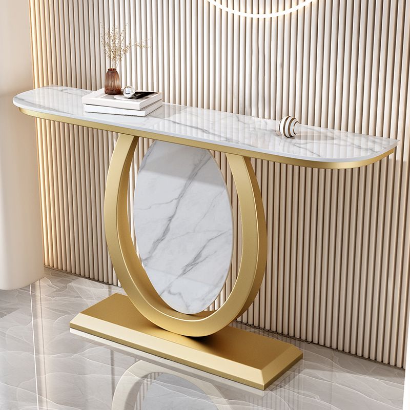 Half Moon Contemporary Console Accent Table Antique Finish Console Table