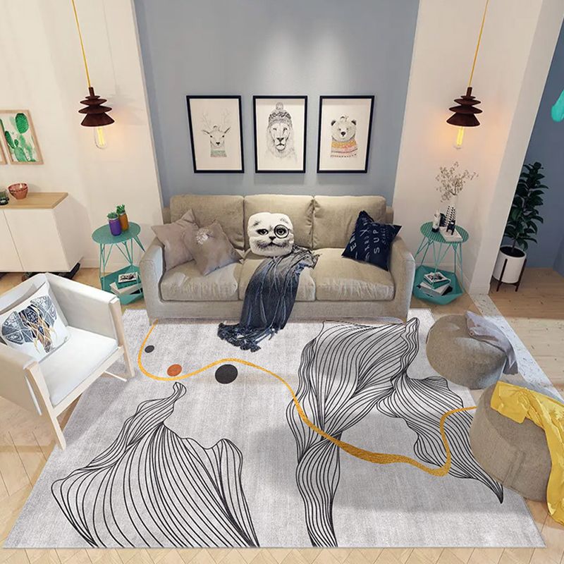 Light Brown Color Piece Area Rug Polyester Modern Rug Washable Rug for Drawing Room