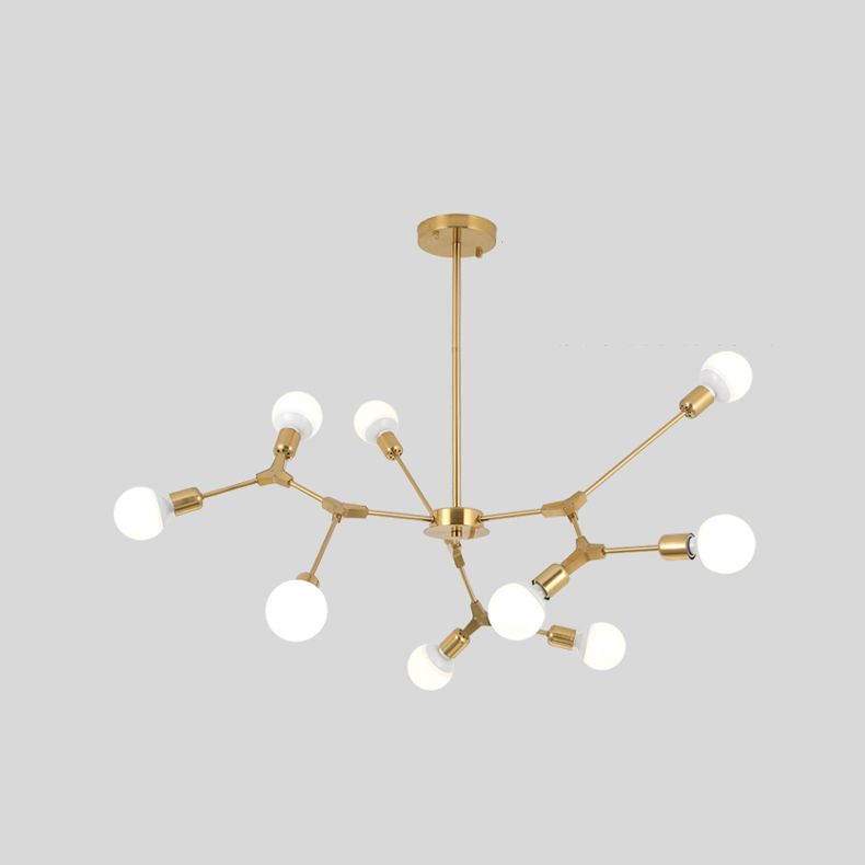 Postmodern Bare Bulb Hanging Light Metal Chandelier Light for Dining Room