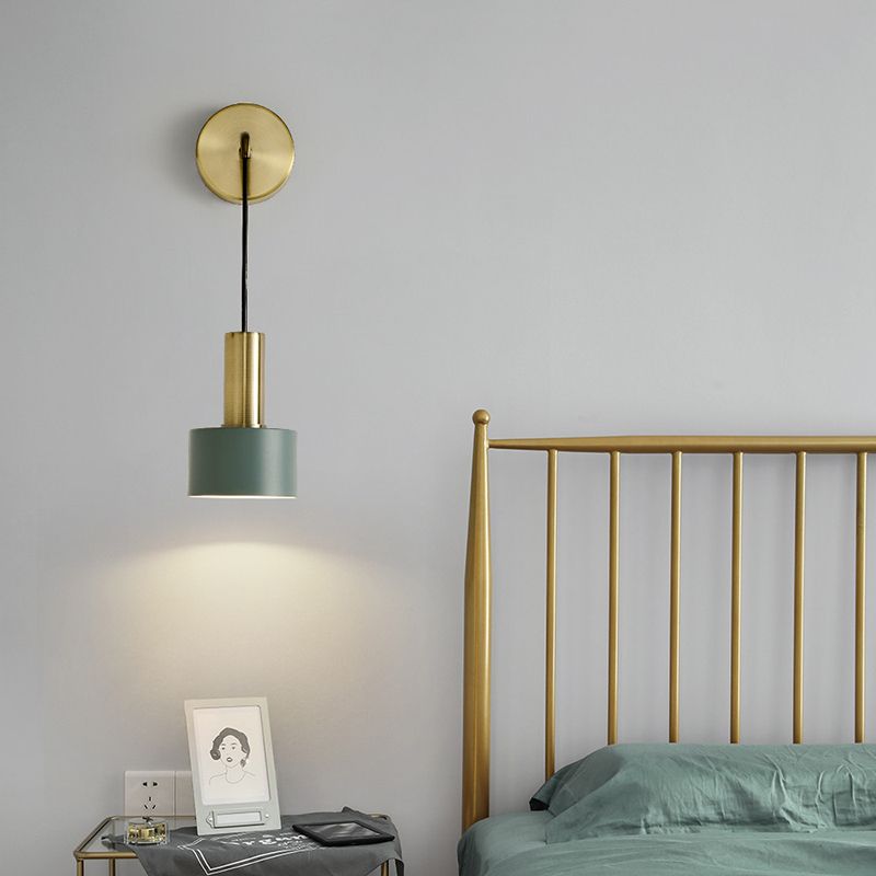 1 Licht lineare und halbe Zylinder Wandleuchte moderne einfache Stilbeleuchtung in Gold