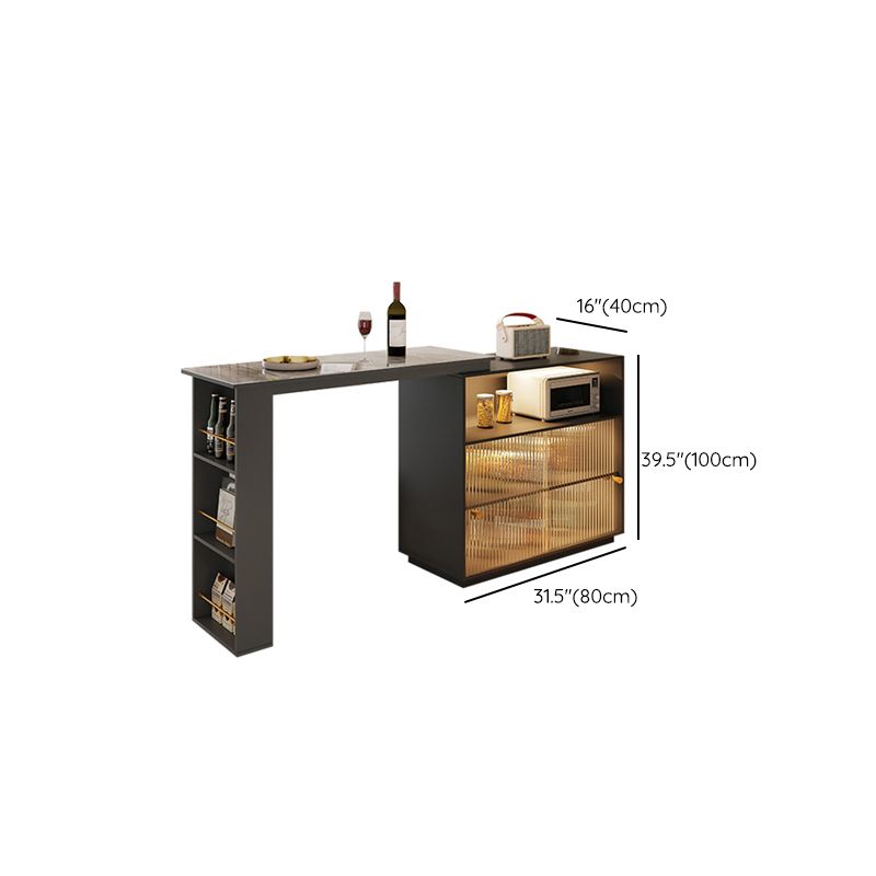 Modern 1/2/3 Pieces Stone Rectangular Bar Table Set for Living Room