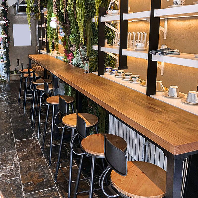 Metal Dining Stools Contemporary Armless Bar Stools with Footrest