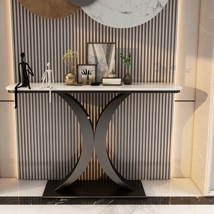 Stone Console Table Scratch Resistan Table Rectangle Accent Table 31.49" High