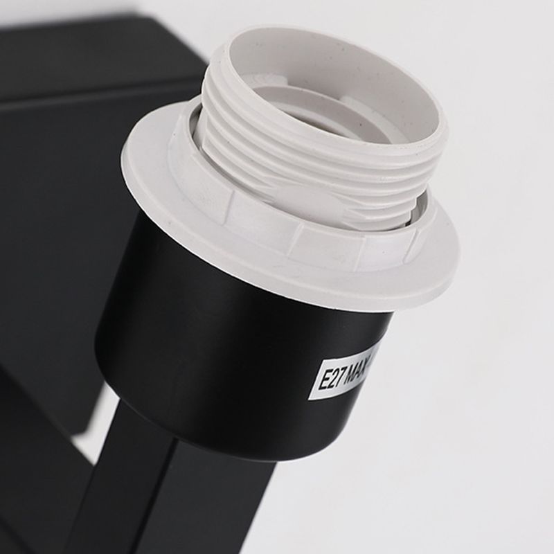 Metal Wall Sconce Rectangle Shape Modern Wall Light with Fabric Shade for Study