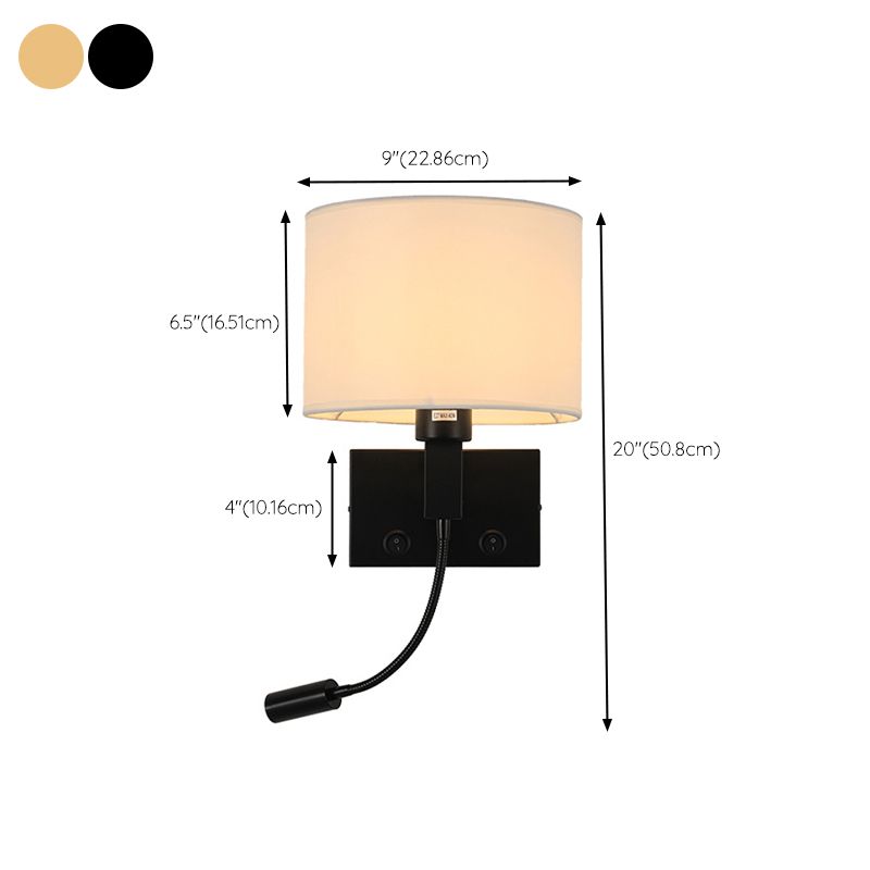 Geometric Wall Lighting Modern Fabric 2 Lights Wall Sconces for Bedroom