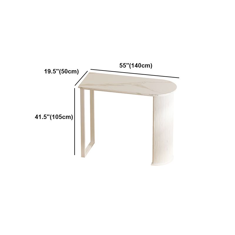 White Modern Style Specialty Bar Table in Faux Marble and Metal Milk Tea Shop Bar Table