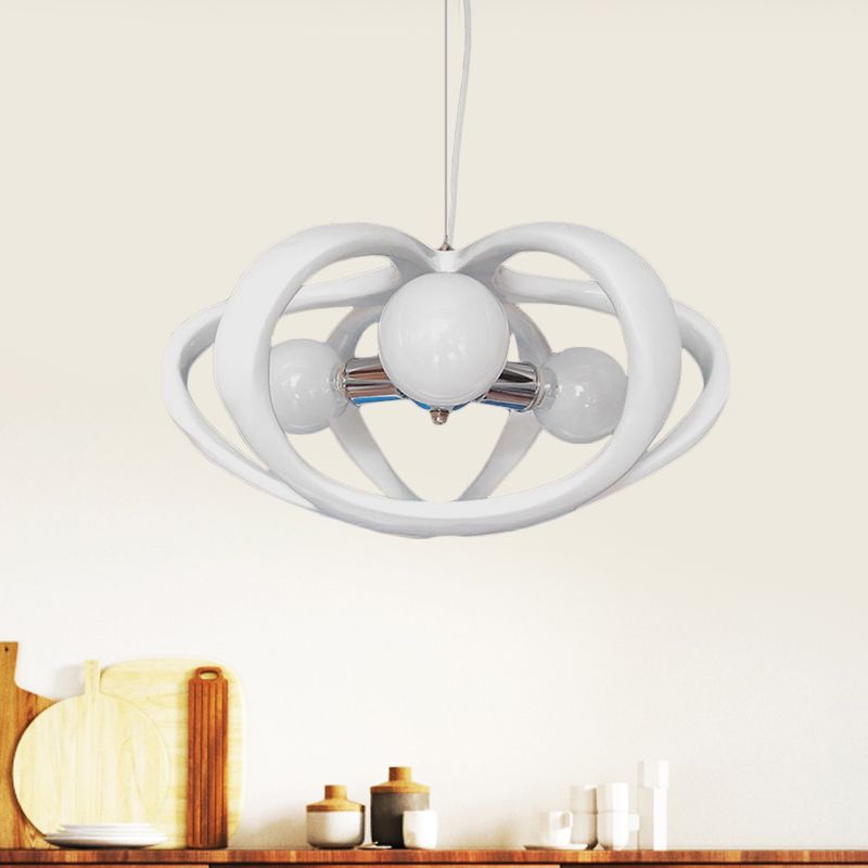 Hars Melon Cage Kroonluchter Macaron 3 Heads Rood/Wit hanger plafondlicht boven eettafel