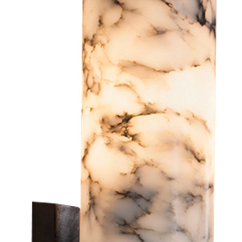 Post Modern Bath Sconce Stone & Metal 2 - Light Cylinder Bathroom Vanity Lighting