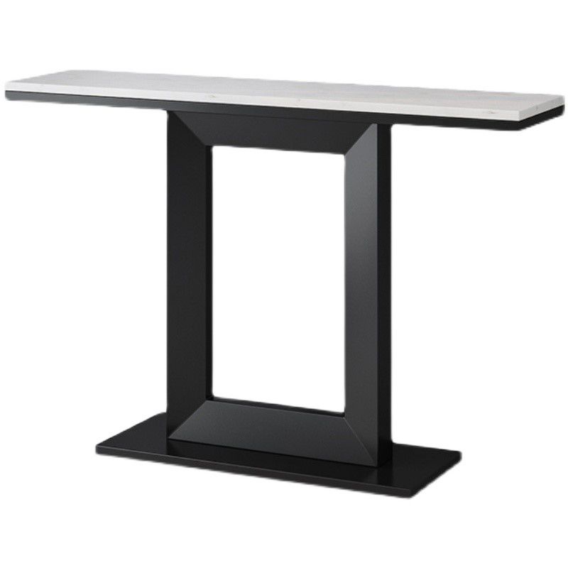 Marble Top Accent Table with Pedestal Base for Hall 31.5" High Console Table