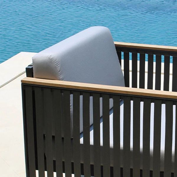 27.55" Wide Cushion Outdoor Sofa UV Resistant Metal Frame Patio Sofa