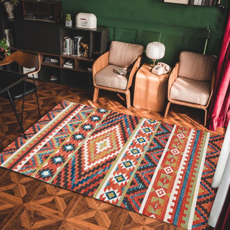 Multi-farbige Americana Teppich Polyster Geo gemustert in Indoor Teppich Haustierfreundliche Nicht-Schlupf-Hinterfläche Teppich zur Dekoration