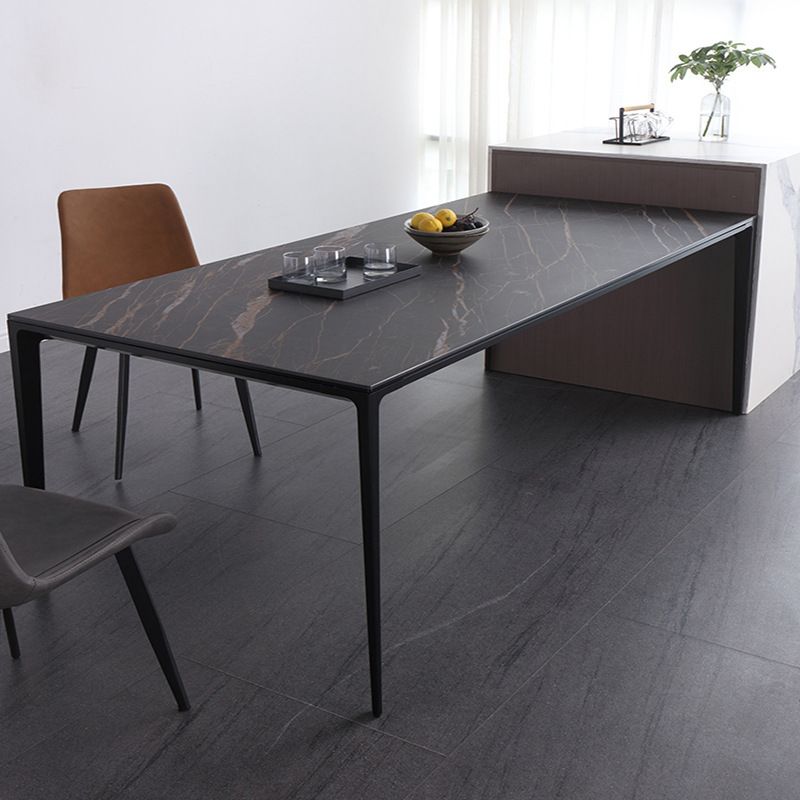 Modern Dinning Tabole with White Marble Rectangle Dining Table for Kitchen