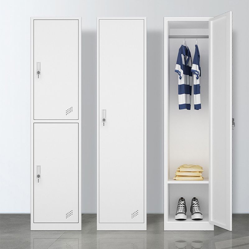 Hinged Wardrobe Armoire Contemporary Metal Storage Cabinet for Home