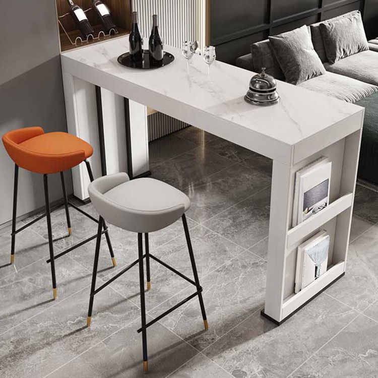Stone Bar Table Set Modern Style Rectangle 1/2/3 Pieces Bar table with Backless Stools