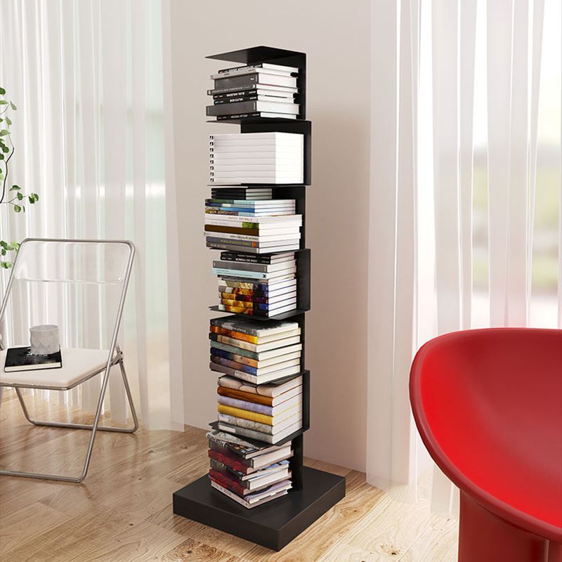 Contemporary Style Geometric Bookcase Vertical Closed Back Bookshelf