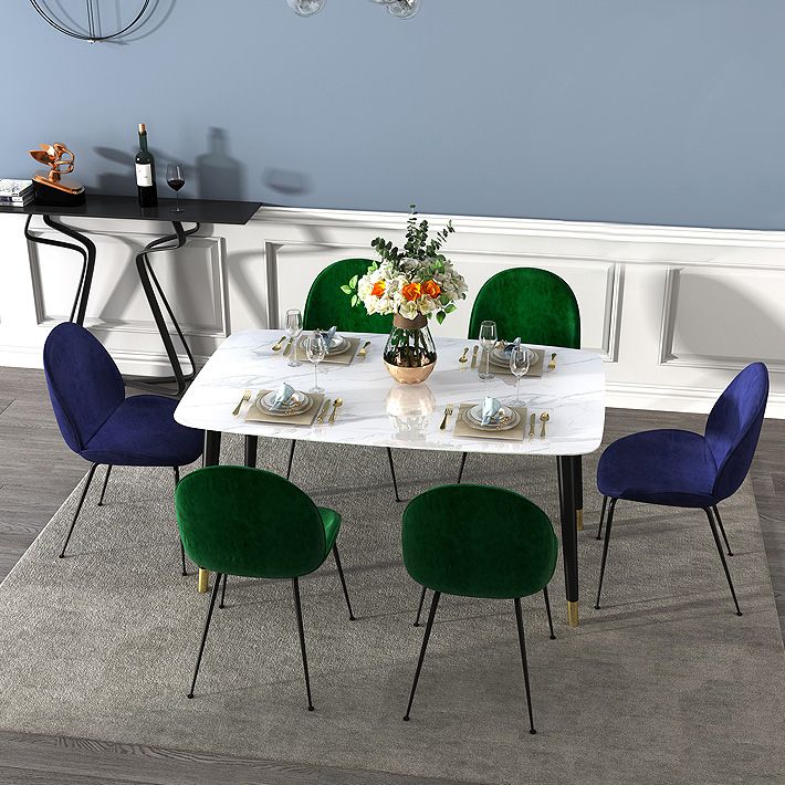 Stone Table Contemporary Style Rectangle Dining Site Table with 4 Legs
