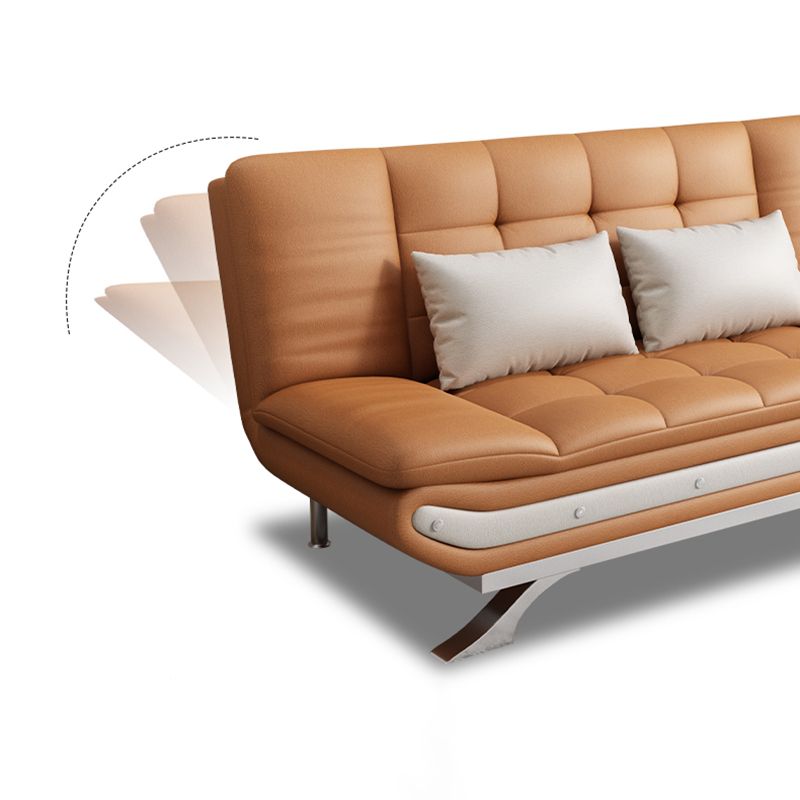 Living Room Stain-Resistant Faux Leather Couch 2-seater Tufted Back Sofa