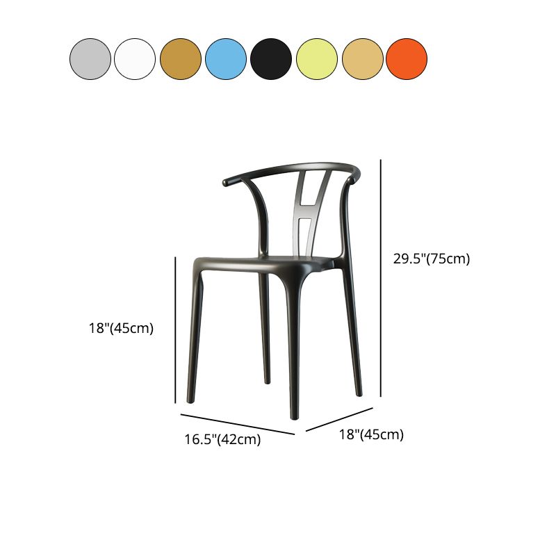 Scandinavian Plastic Armless Chair Dining Room Open Back Chair