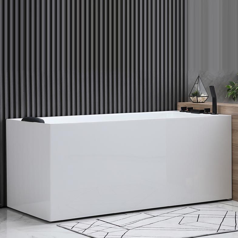 Modern Rectangular Bath Tub Acrylic Alcove Tub for Home in White