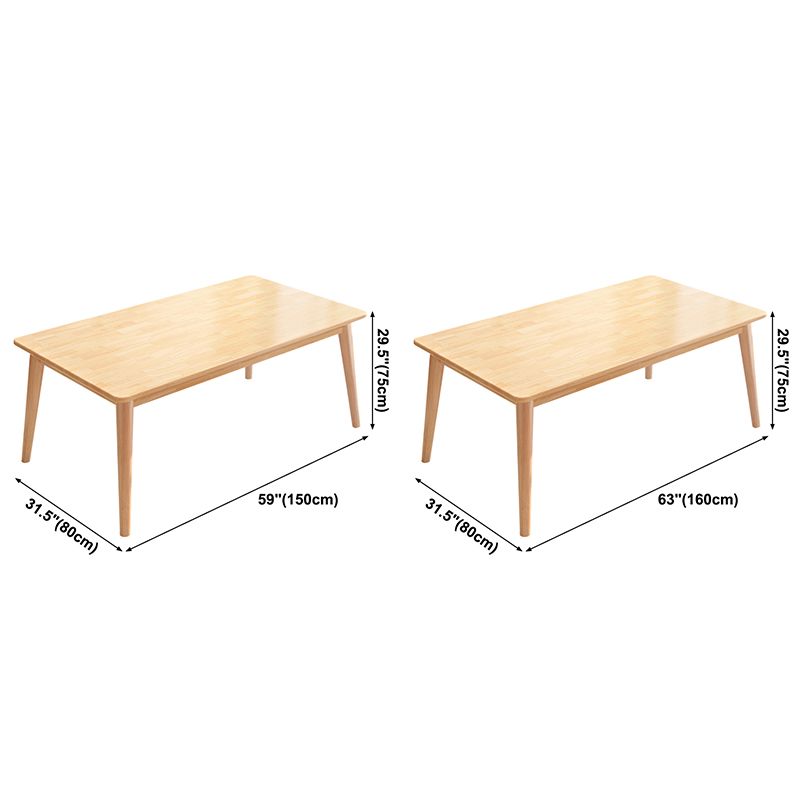 4-foot Rubberwood Solid Wood Simplicity Rectangle Dining Table for Dining Room