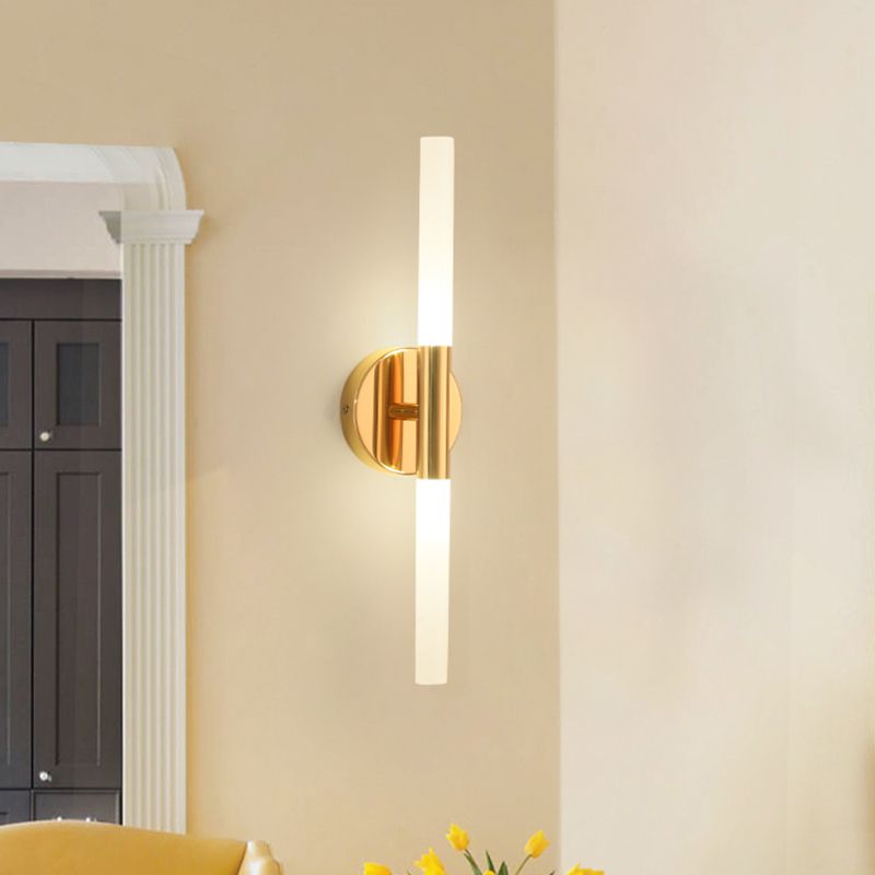 Modern Linear Shape Vanity Light Metal 2 Lights Vanity Lamp for Shower Room