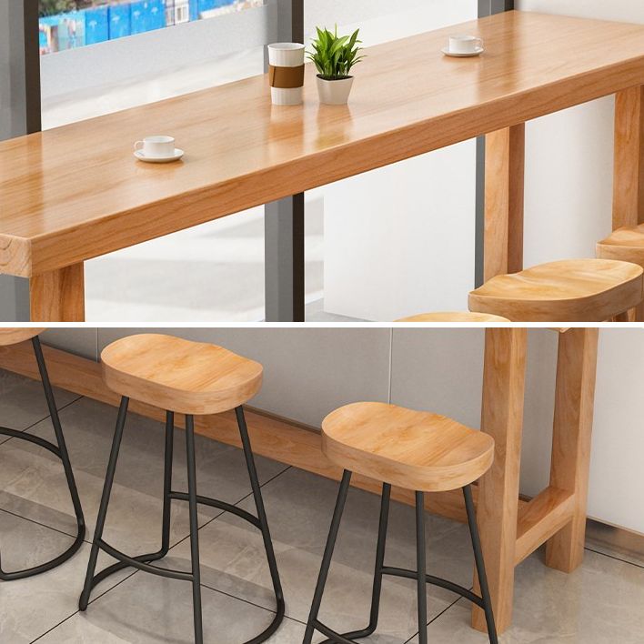 Modern 1/5/6/11 Pieces Bar Table Set Rectangle Pine Wood Counter Table with Stools