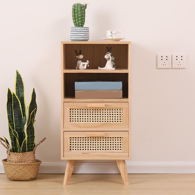 Wicker Rattan Accent Cabinet Bar Pulls Handle Design Storage Cabinet
