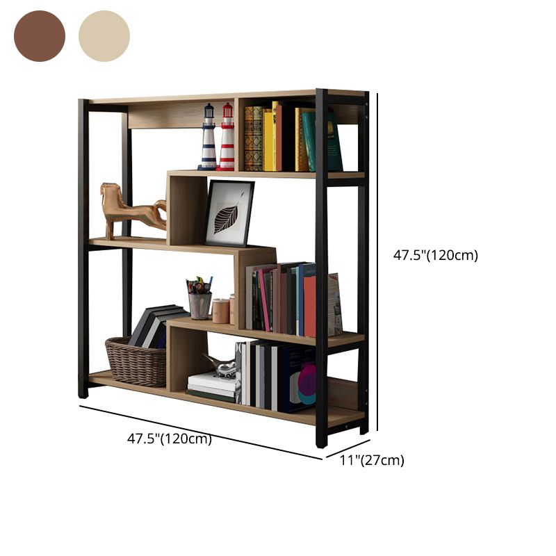 Modern Style Wood Bookcase Open Back Bookshelf for Home Office