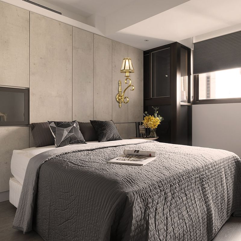 Traditionalism Conical Wall Mount Light 1/2-Light Brass Metal Wall Lighting Fixture