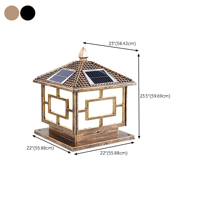 Modern Pillar Light Simple LED Solar Lighting Fixture for Garden