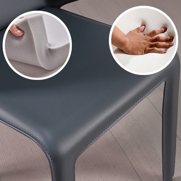 Faux Leather Contemporary Side Chair Matte Finish Home Dining Chair