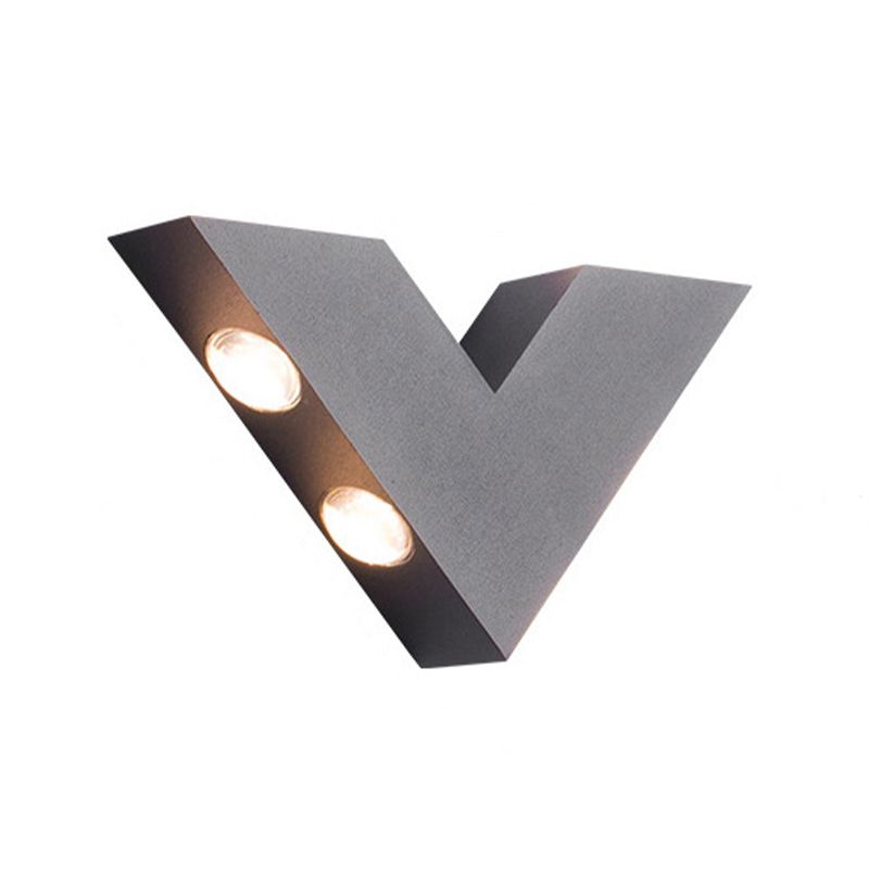 Geometric LED Wall Mount Black / White Metal Contemporary Wall Light