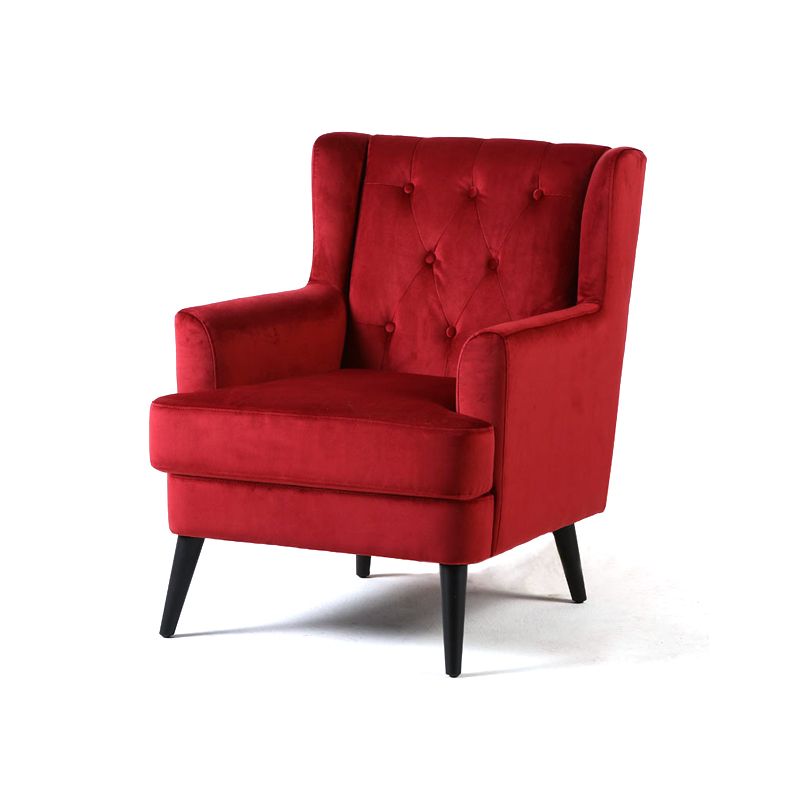 29.5"Wide Velvet/Cotton Blend Arm Chair with Basic Four Leg and Tufted Back