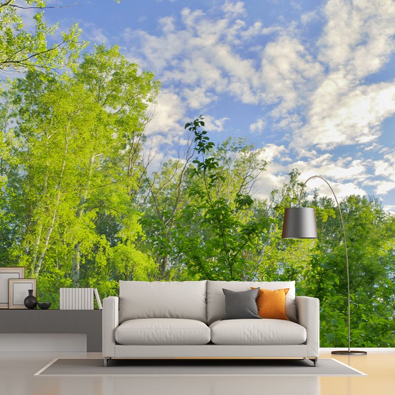 Forest Tree Contemporary Mural Decal Sitting Room Water Resistant Wall Decor