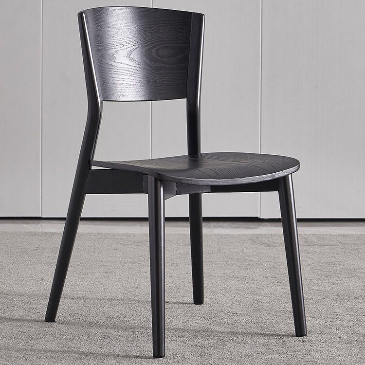 Chaises de salle à manger latérales contemporaines en bois avec chaises sans bras de salle à manger à 4 pieds