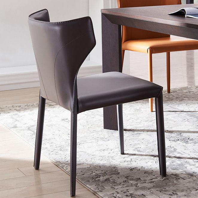Moderner Ledermatt Mattes Side Stuhl Wingback Side Stuhl für Esszimmer